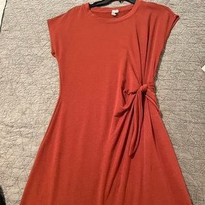 Orange cotton cable and gauge dress size med.